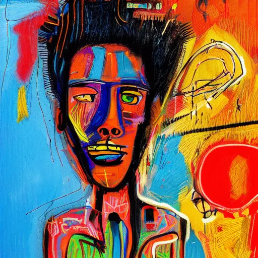 Prompt: a sketch drawing, ultra detailed, proportional, attentive, magic, love, beautiful woman, surreal city, in style of jean - michel basquiat, trending on artstation