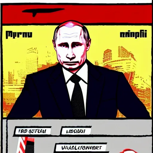 Image similar to Putin in GTA art style