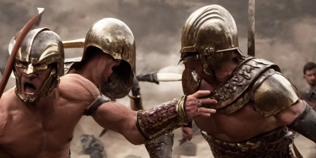 Image similar to film still of joe biden as a spartan warrior in the movie 3 0 0, 8 k