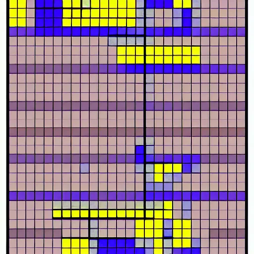 Image similar to a screenshot of tetris painted by mondrian