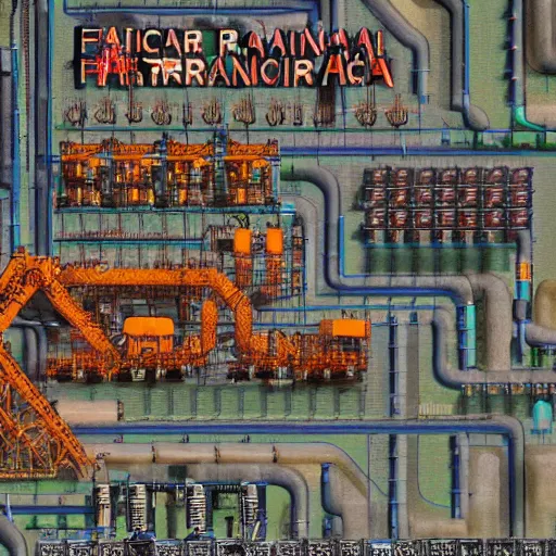 Image similar to factorio in Manhattan