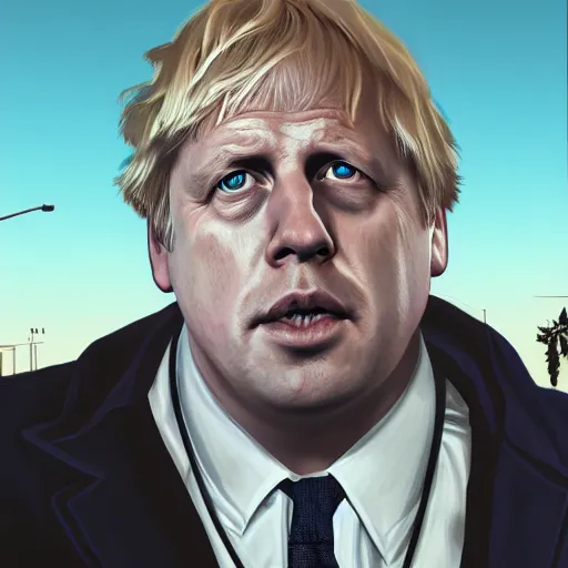 Image similar to boris johnson in gta v, cover art by stephen bliss, boxart, loading screen, 8 k resolution