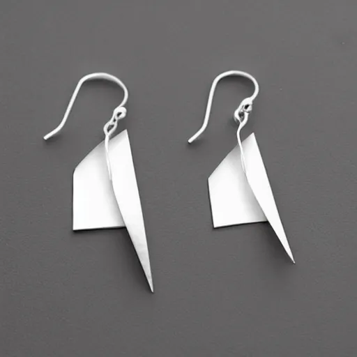 Prompt: “minimalistic beautiful surprising unusual abstract asymmetric earring design”