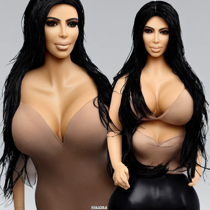 Image similar to Kim Kardashian, A life like blow up doll of Kim Kardashian, blow up doll, detailed product photo