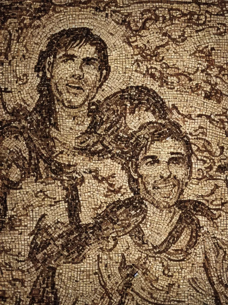 Image similar to tom cruise in a ancient roman mosaic