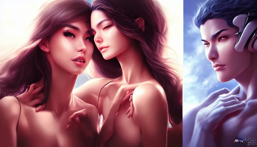 Image similar to the two complementary forces that make up all aspects and phenomena of life, by ARTGERM