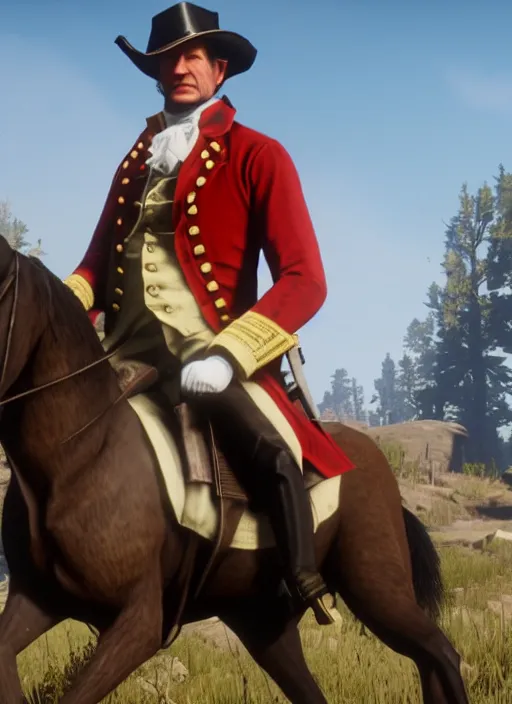 Image similar to film still of george washington in red dead redemption 2 ( 2 0 1 8 video game )