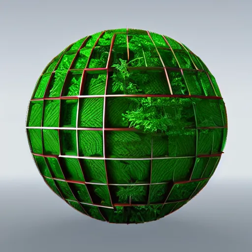 Prompt: : maze pattern sphere in forest 3d render unreal engine