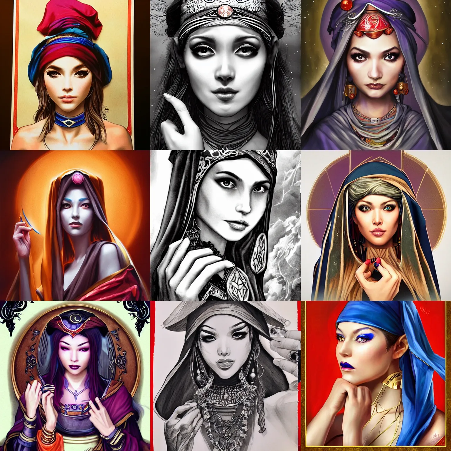 Prompt: a fortune teller, artgerm