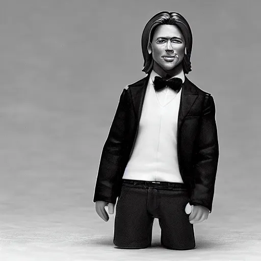 Prompt: brad pitt as nendoroid, background beverly hills, kodak film