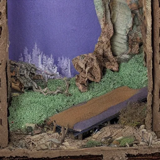 Prompt: diorama of a nightmare many subtle colors