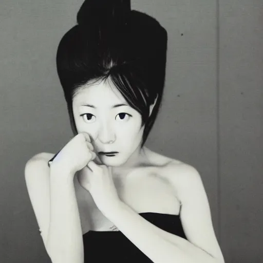 Prompt: photo of young woman by nobuyoshi araki
