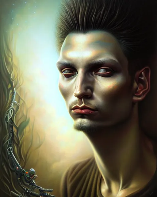 Prompt: a detailed portrait of dreampunk young man by tomasz alen kopera and peter mohrbacher