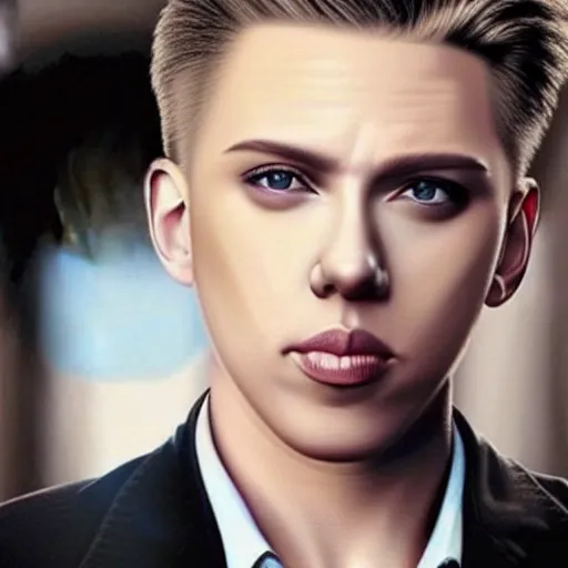 Prompt: male version of scarlett johansson