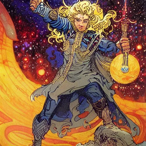 Prompt: Cosmic wizard by Rebecca Guay