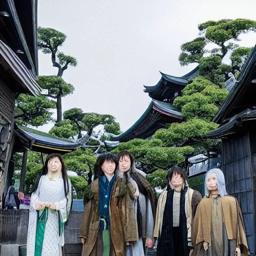 Prompt: lord of the rings shire set in modern day Tokyo