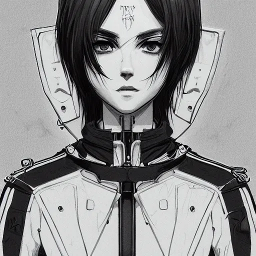 Image similar to techwear occultist, chaos magick, leviathan cross, androgynous, beautiful, detailed symmetrical close up portrait, intricate complexity, in the style of artgerm and ilya kuvshinov, cel shaded