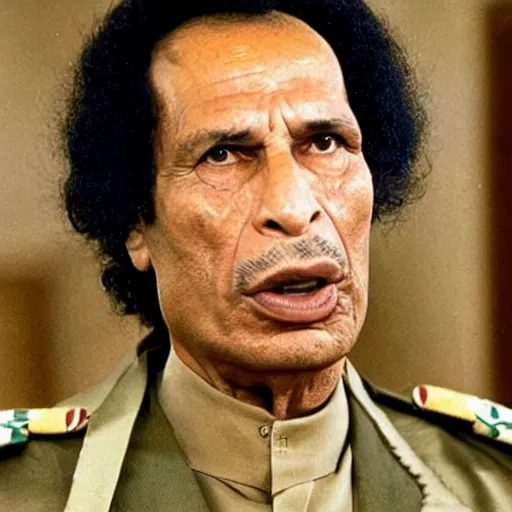 Image similar to A still of Muammar Gaddafi in The Shining