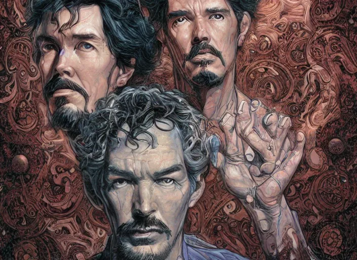 Image similar to a highly detailed horror portrait of stephen strange, james gurney, james jean