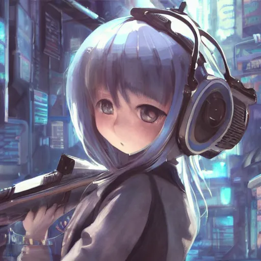 Image similar to dynamic composition, motion, ultra-detailed, incredibly detailed, a lot of details, amazing fine details and brush strokes, colorful and grayish palette, smooth, HD semirealistic anime CG concept art digital painting, watercolor oil painting of Clean and detailed post-cyberpunk sci-fi close-up schoolgirl in asian city in style of cytus and deemo, blue flame, relaxing, calm and mysterious vibes,, by a Chinese artist at ArtStation, by Huang Guangjian, Fenghua Zhong, Ruan Jia, Xin Jin and Wei Chang. Realistic artwork of a Chinese videogame, gradients, gentle an harmonic grayish colors. set in half-life 2, Matrix, GITS, Blade Runner, Neotokyo Source, Syndicate(2012), dynamic composition, beautiful with eerie vibes, very inspirational, very stylish, with gradients, surrealistic, dystopia, postapocalyptic vibes, depth of field, mist, rich cinematic atmosphere, perfect digital art, mystical journey in strange world