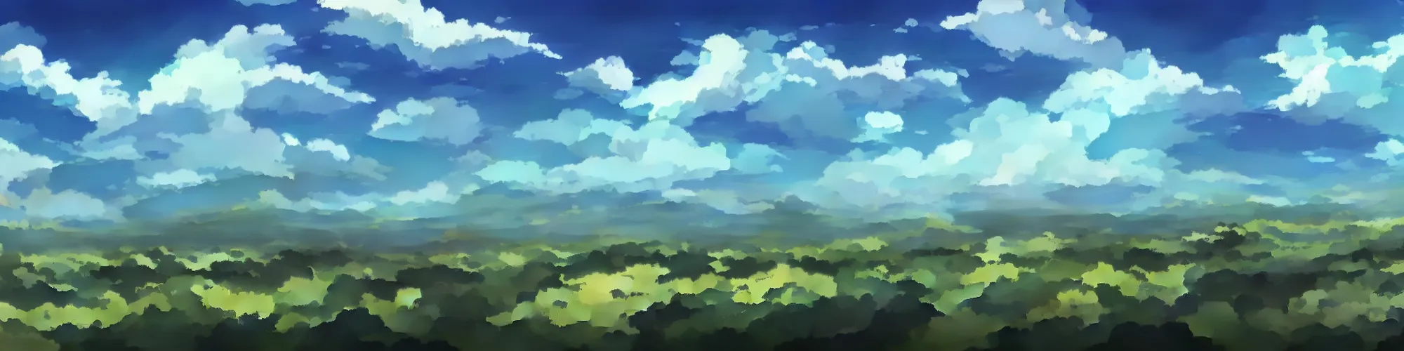 Image similar to panorama view of the sky. matte painting, anime, studio ghibli. professional digital painting, artstation, concept art, smooth, beautiful, cinematic. no mountains and trees.