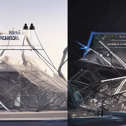 Image similar to sci-fi wall structure on the coronation of napoleon painting and digital billboard in the middle, unreal engine 5, keyshot, octane, artstation trending, ultra high detail, ultra realistic, cinematic, 8k, 16k, in style of zaha hadid, in plastic, dark, tilt shift,