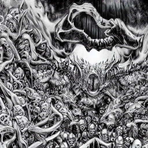 Prompt: the deepest pits of hell by kentaro miura, hyper-detailed masterpiece