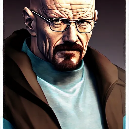 Image similar to walter white as a street fighter character, cg animation, capcom, realistic, character select portrait, by artgerm, greg rutkowski, alphonse mucha, 3 d