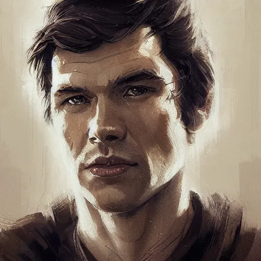 Image similar to portrait of a man by greg rutkowski, the father of han solo, star wars expanded universe, he is about 3 0 years old, highly detailed portrait, digital painting, artstation, concept art, smooth, sharp foccus ilustration, artstation hq