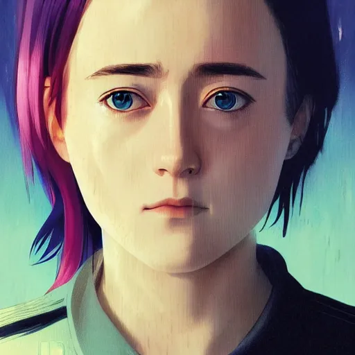 Prompt: saoirse ronan as a manga girl, portrait, realistic shaded perfect face, fine details. anime. realistic shaded lighting poster by ilya kuvshinov katsuhiro otomo ghost - in - the - shell, magali villeneuve, artgerm, jeremy lipkin and michael garmash and rob rey