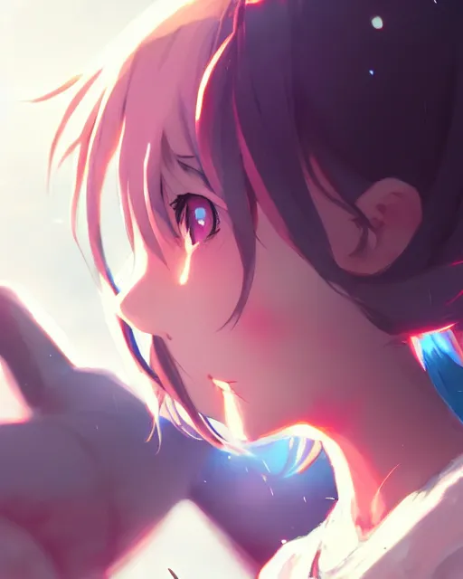 Prompt: friendly teenager anime, medium shot close up, details, sharp focus, illustration, by jordan grimmer and greg rutkowski, trending artstation, pixiv, digital art