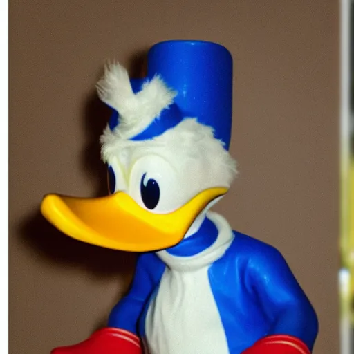 Prompt: donald duck in the backrooms, real life, photorealistic, 3 d