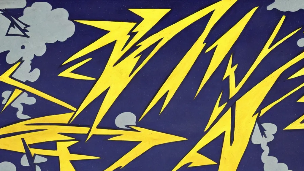 Image similar to modernism latest lightning bolt prompt