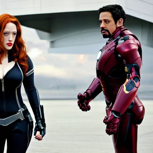 Image similar to a still of kat dennings as black widow in iron man 2 ( 2 0 1 0 )