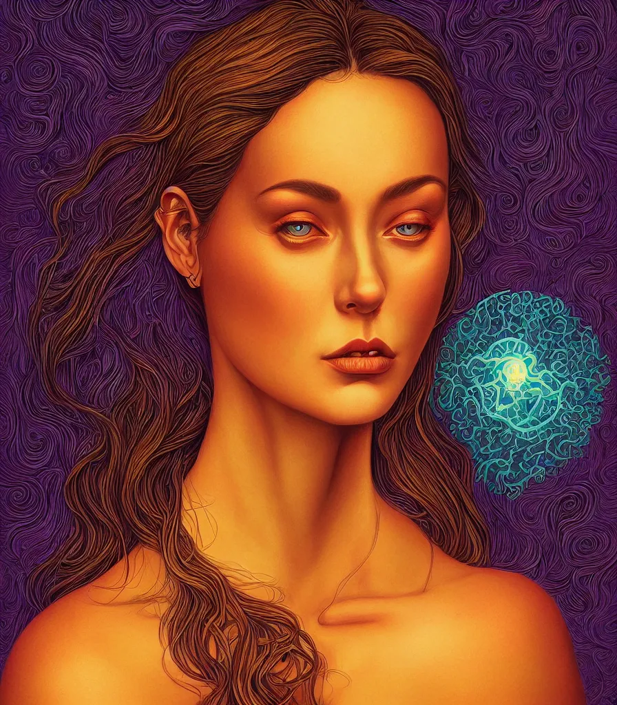 Prompt: a portrait of a beautiful elegant female elemental entity, backlit, strong rim light, highly detailed, digital painting, by Casey Weldon, vivid colors, high contrast, intricate