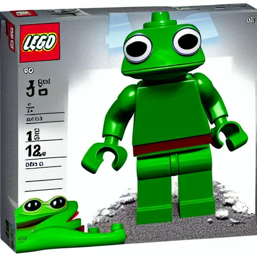 Image similar to pepe the frog lego set