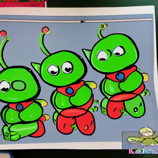 Image similar to baby aliens at kindergarten, very detailed, photorealistic