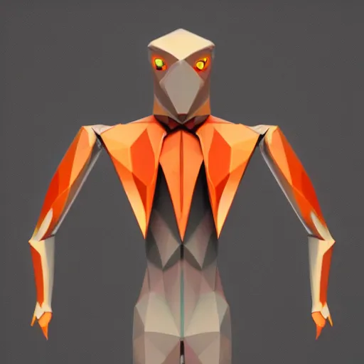 Image similar to low poly alien