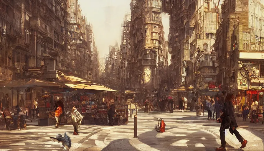 Image similar to Ultra realistic illustration of an ugly modern city street, intricate, elegant, highly detailed, digital painting, artstation, concept art, smooth, sharp focus, illustration, art by artgerm and greg rutkowski and alphonse mucha