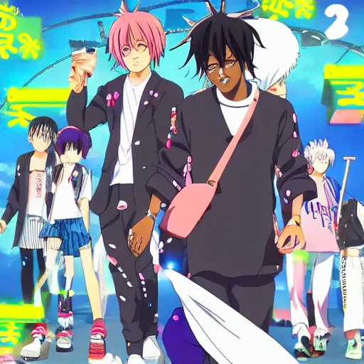 Image similar to Juice WRLD in a Japan anime 4k detail