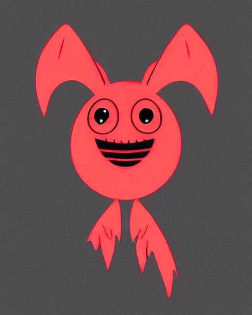 Image similar to 2 d logo, cute red bat that is crying, line art