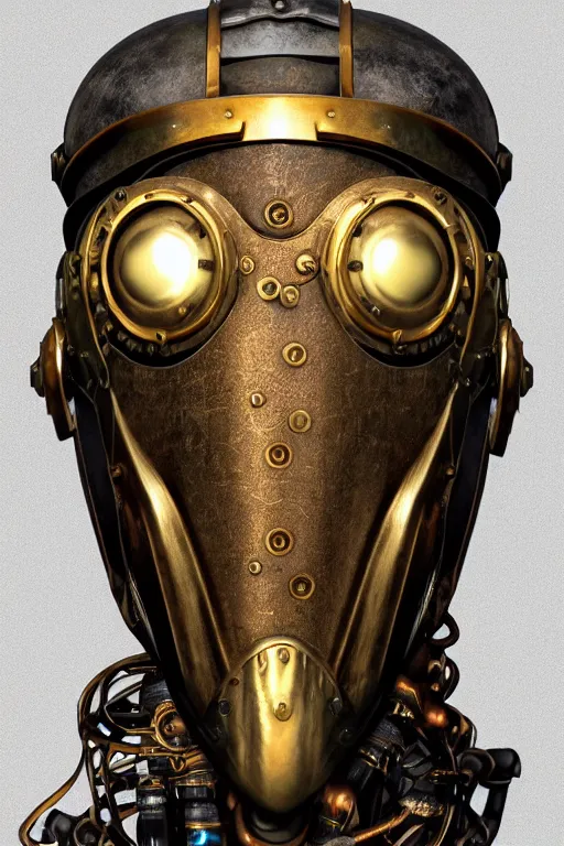 Image similar to steampunk helmet fantasy art mask robot ninja stylized digital illustration sharp focus, elegant intricate digital painting artstation concept art global illumination ray tracing advanced technology chaykin howard and campionpascale and cooke darwyn and davis jack