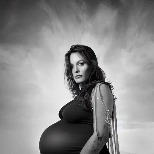 Image similar to stunning awe inspiring johnny depp pregnant maternity photo, movie still 8 k hdr atmospheric lighting