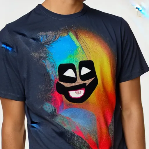 Image similar to a t-shirt with a cartoon face