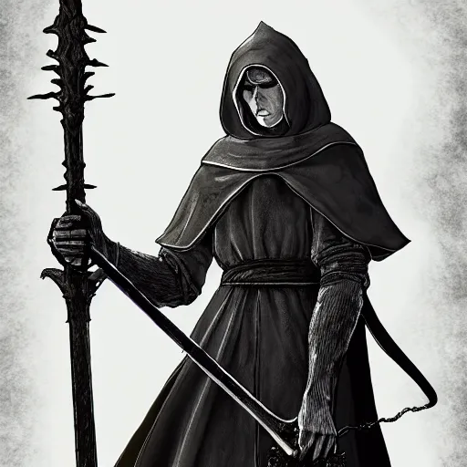 Image similar to sister friede from dark souls 3, digital illustration, highly detailed art, 8k image quality