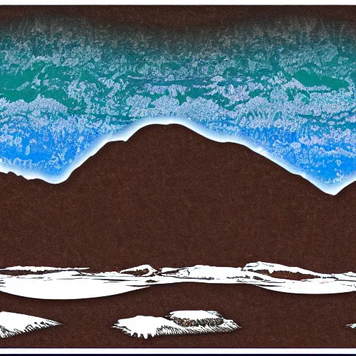 Image similar to arctic landscape, microsoft paint art