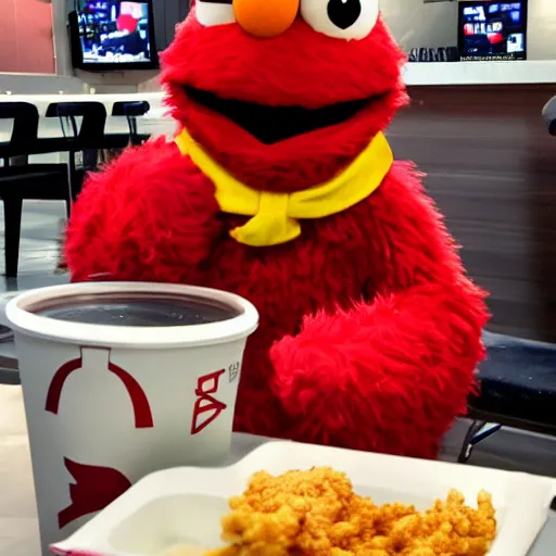 Image similar to photo of elmo at a KFC