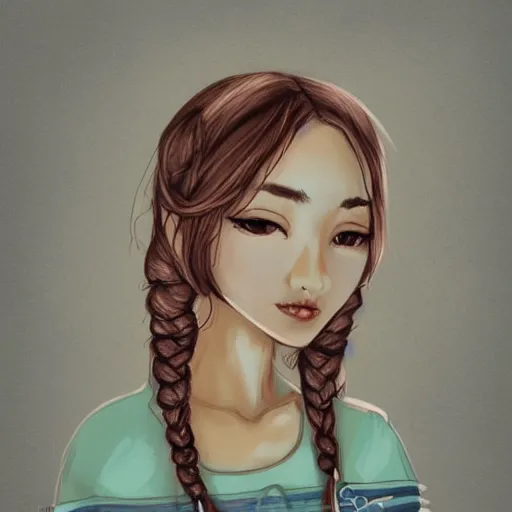 Prompt: portrait of cute girl art by laica chrose