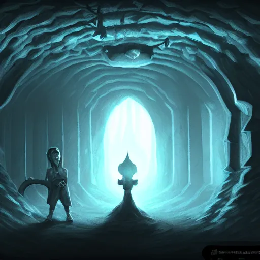 Image similar to dark cavern labyrinth, style of trending on artstation