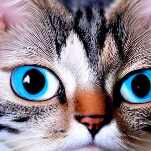 Image similar to a cat with different eye colors